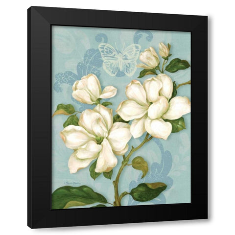 Magnolias Black Modern Wood Framed Art Print by Gladding, Pamela