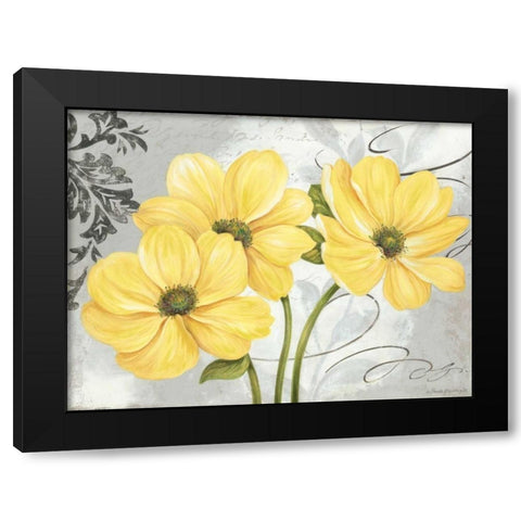 Colori Yellow I Black Modern Wood Framed Art Print by Gladding, Pamela