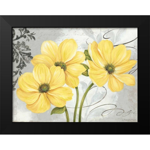 Colori Yellow I Black Modern Wood Framed Art Print by Gladding, Pamela