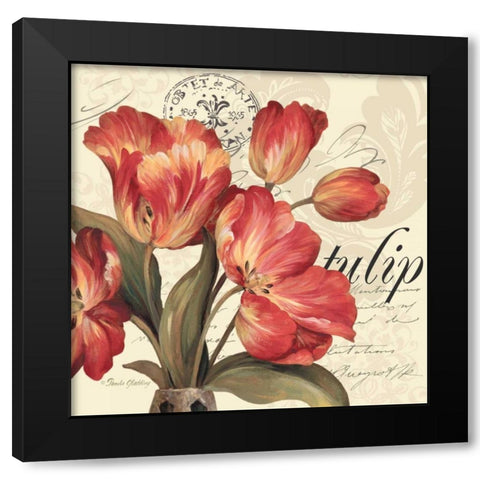 Red and White II Black Modern Wood Framed Art Print with Double Matting by Gladding, Pamela