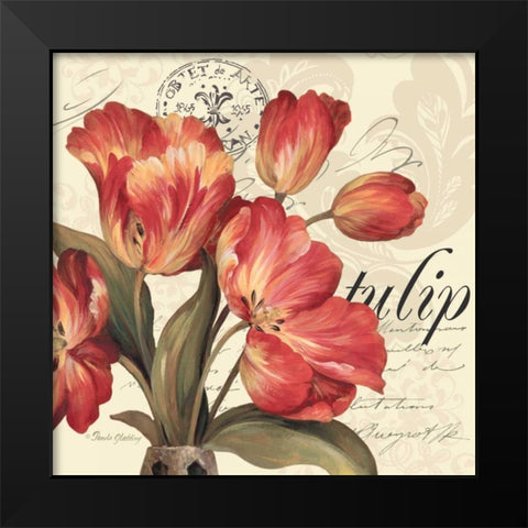 Red and White II Black Modern Wood Framed Art Print by Gladding, Pamela