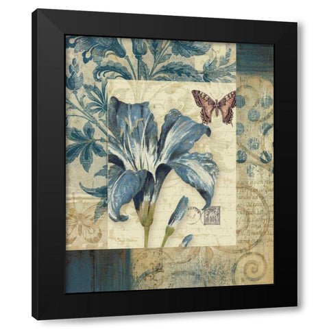 Blue Moods Lily Black Modern Wood Framed Art Print by Gladding, Pamela