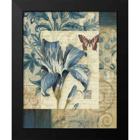 Blue Moods Lily Black Modern Wood Framed Art Print by Gladding, Pamela