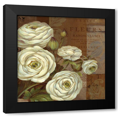 Patina Ranunculus Black Modern Wood Framed Art Print with Double Matting by Gladding, Pamela