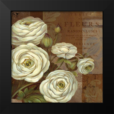 Patina Ranunculus Black Modern Wood Framed Art Print by Gladding, Pamela