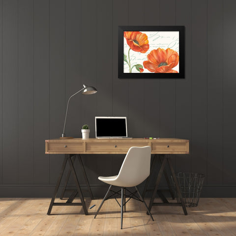Orange Poppies I Black Modern Wood Framed Art Print by Gladding, Pamela