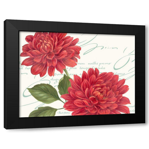 Red Dahlias Black Modern Wood Framed Art Print by Gladding, Pamela