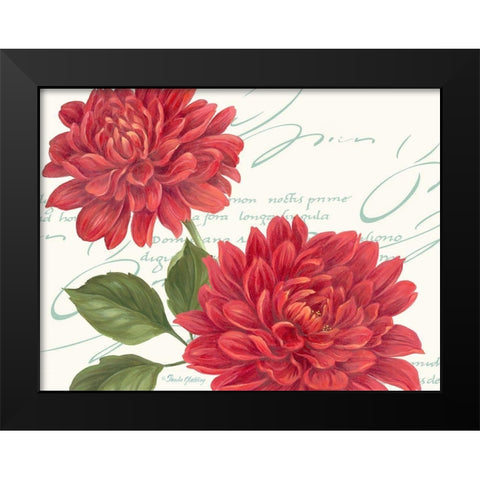 Red Dahlias Black Modern Wood Framed Art Print by Gladding, Pamela