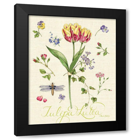 Lang of Flowers I Black Modern Wood Framed Art Print with Double Matting by Gladding, Pamela