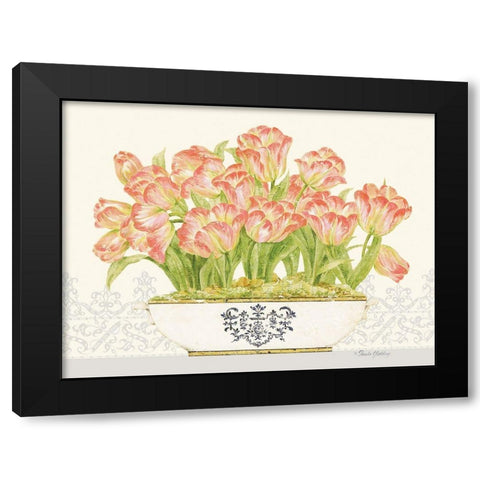 Imperial Tulips Horizontal Black Modern Wood Framed Art Print with Double Matting by Gladding, Pamela