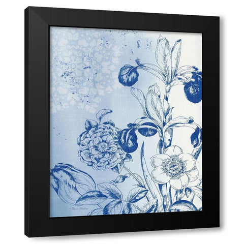 Wash Floral I Black Modern Wood Framed Art Print with Double Matting by Gladding, Pamela