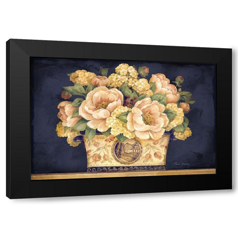 Peony Tapestry I Black Modern Wood Framed Art Print by Gladding, Pamela