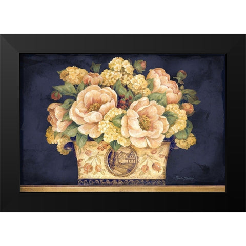 Peony Tapestry I Black Modern Wood Framed Art Print by Gladding, Pamela
