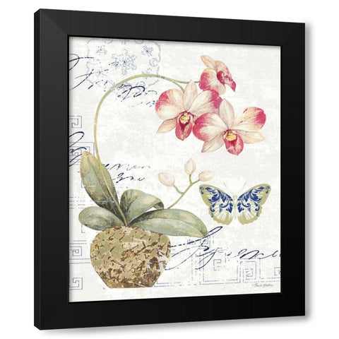 Orchid I Black Modern Wood Framed Art Print with Double Matting by Gladding, Pamela