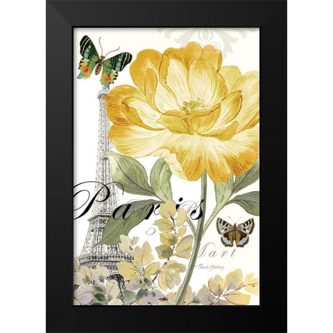 Paris Peony Black Modern Wood Framed Art Print by Gladding, Pamela