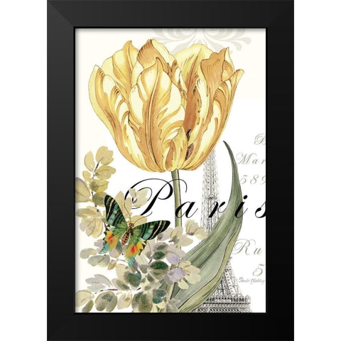 Paris Tulip Black Modern Wood Framed Art Print by Gladding, Pamela