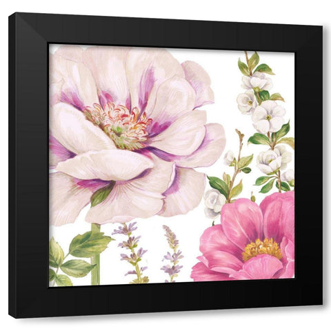 Garden Of Flowers I Black Modern Wood Framed Art Print by Gladding, Pamela