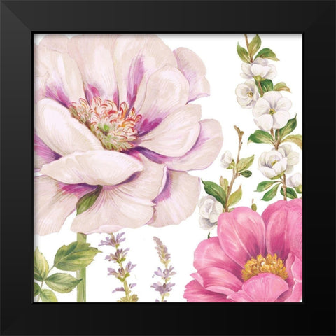 Garden Of Flowers I Black Modern Wood Framed Art Print by Gladding, Pamela