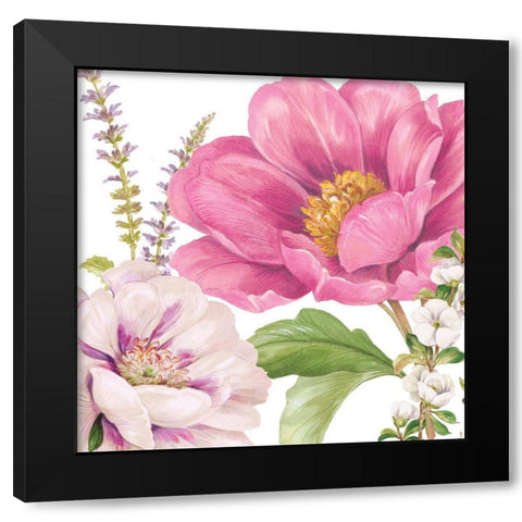 Garden Of Flowers II Black Modern Wood Framed Art Print by Gladding, Pamela
