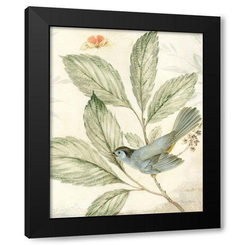 Bird And Branch II Black Modern Wood Framed Art Print by Gladding, Pamela