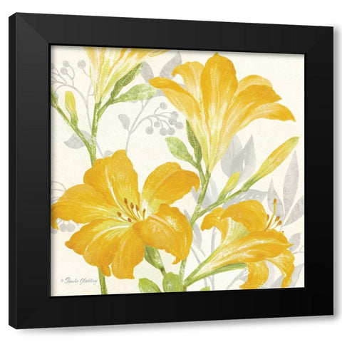 Day Lily Garden I Black Modern Wood Framed Art Print with Double Matting by Gladding, Pamela