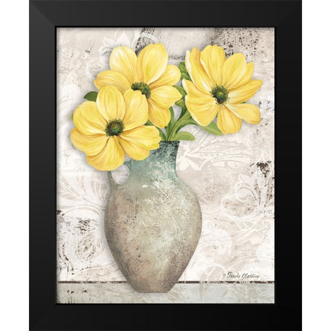 Yellow Cosmos Black Modern Wood Framed Art Print by Gladding, Pamela