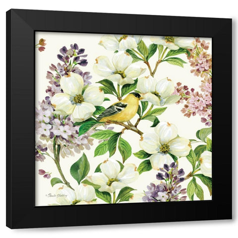 Dogwood And Lilac I Black Modern Wood Framed Art Print with Double Matting by Gladding, Pamela