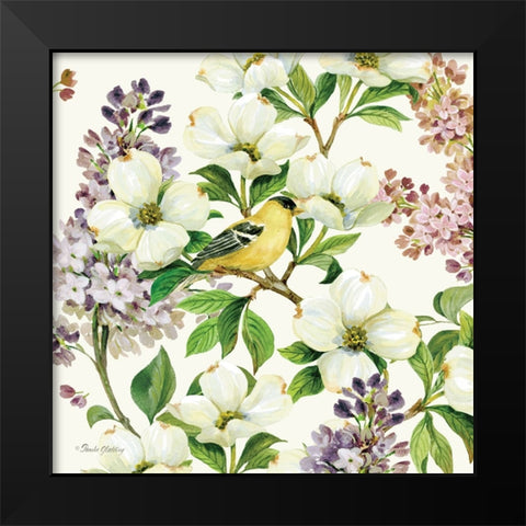 Dogwood And Lilac I Black Modern Wood Framed Art Print by Gladding, Pamela