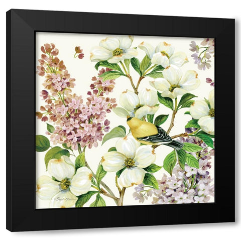 Dogwood And Lilac II Black Modern Wood Framed Art Print with Double Matting by Gladding, Pamela