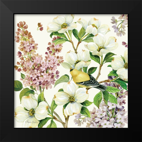 Dogwood And Lilac II Black Modern Wood Framed Art Print by Gladding, Pamela