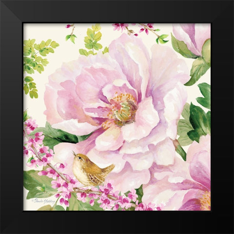 Hoh Peony II Black Modern Wood Framed Art Print by Gladding, Pamela