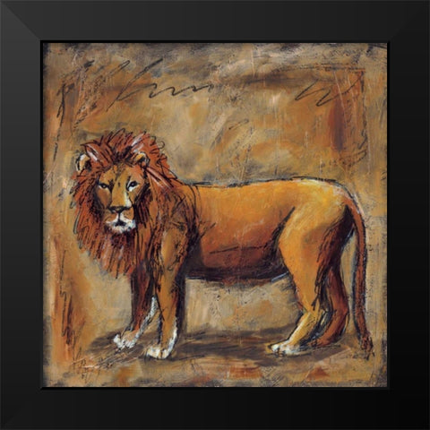 Safari Lion Black Modern Wood Framed Art Print by Gamel, Tara