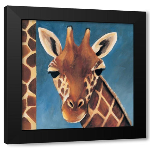 Exotic Giraffe Black Modern Wood Framed Art Print with Double Matting by Gamel, Tara