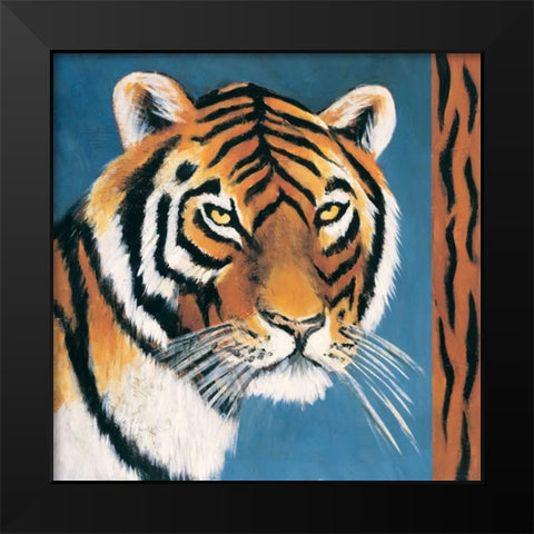 Exotic Tiger Black Modern Wood Framed Art Print by Gamel, Tara