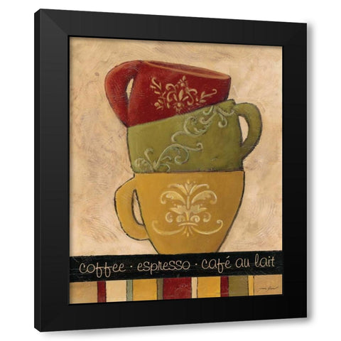 Striped Stack I Black Modern Wood Framed Art Print with Double Matting by Gamel, Tara