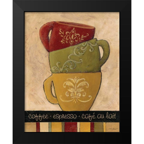 Striped Stack I Black Modern Wood Framed Art Print by Gamel, Tara