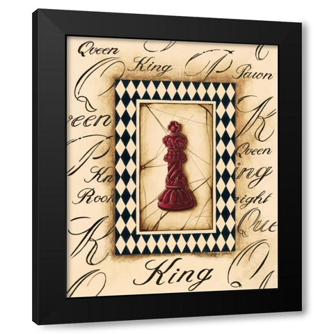 Chess King Black Modern Wood Framed Art Print with Double Matting by Gorham, Gregory