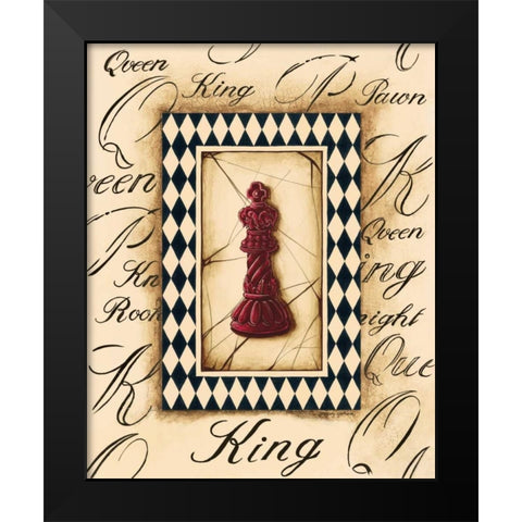 Chess King Black Modern Wood Framed Art Print by Gorham, Gregory