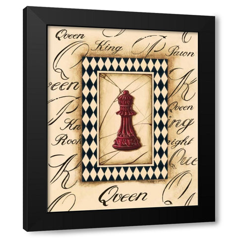 Chess Queen Black Modern Wood Framed Art Print with Double Matting by Gorham, Gregory