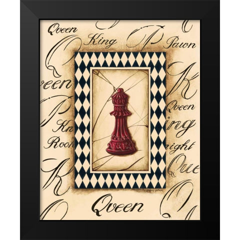 Chess Queen Black Modern Wood Framed Art Print by Gorham, Gregory
