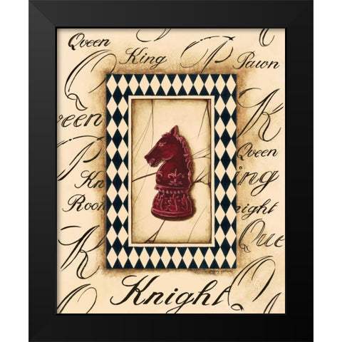 Chess Knight Black Modern Wood Framed Art Print by Gorham, Gregory