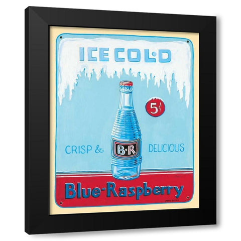 Blue Raspberry Black Modern Wood Framed Art Print with Double Matting by Gorham, Gregory