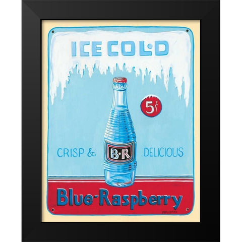 Blue Raspberry Black Modern Wood Framed Art Print by Gorham, Gregory
