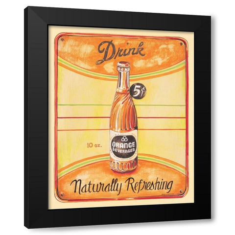 Orange Black Modern Wood Framed Art Print with Double Matting by Gorham, Gregory