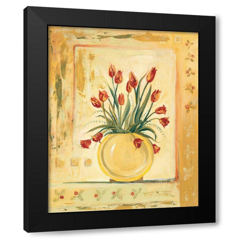 Yellow Vase Black Modern Wood Framed Art Print by Gorham, Gregory