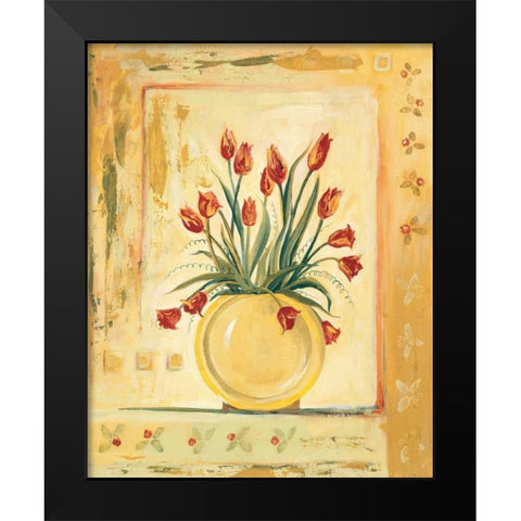 Yellow Vase Black Modern Wood Framed Art Print by Gorham, Gregory