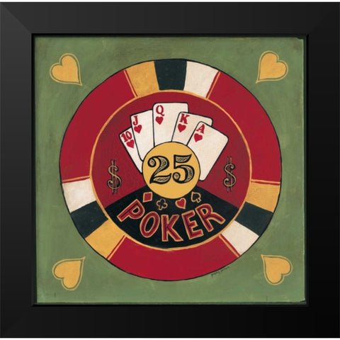 Poker - $25 Black Modern Wood Framed Art Print by Gorham, Gregory