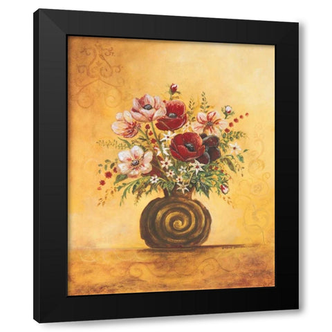 Yellow Floral Study I Black Modern Wood Framed Art Print with Double Matting by Gorham, Gregory