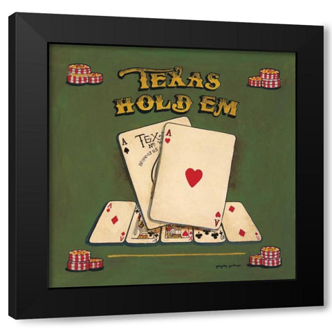 Texas Hold Em Black Modern Wood Framed Art Print by Gorham, Gregory