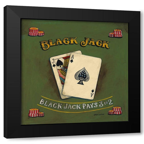 Blackjack Black Modern Wood Framed Art Print by Gorham, Gregory